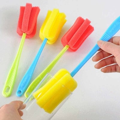 Picture of Cleaning Brushes Kitchen Cleaning Tool Sponge Brush for Wineglass Bottle Coffe Tea Glass Cup Long Handle Brush(Random)