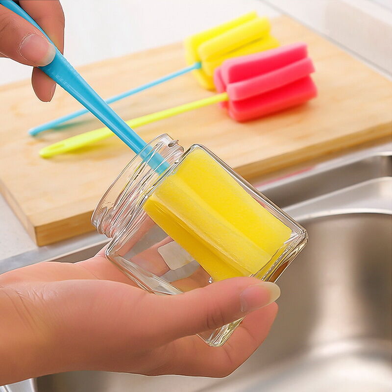Picture of Cleaning Brushes Kitchen Cleaning Tool Sponge Brush for Wineglass Bottle Coffe Tea Glass Cup Long Handle Brush(Random)