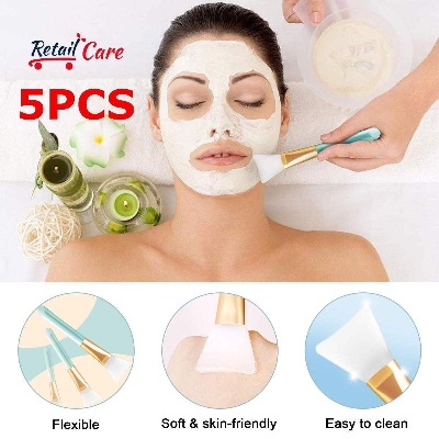 Picture of 5 PCS Silicone Face Mask Brush,Mask Beauty Tool Soft Silicone Facial Mud Mask Applicator Brush Hairless Body Lotion And Body Butter Applicator Tools