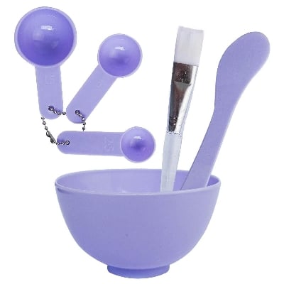 Picture of Face Mask Mixing Bowl Set, DIY Facial Facemask Mixing Tool Kit Facial Mask Bowl for Women,Girls, Plastic Face Mask Kit Bowl Mask Bowl Mask Brush Face Spatula(6 in 1)