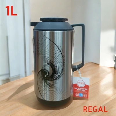 Picture of Eco-Friendly Regal Flask - 1L Double Wall Insulation, Glass Refill, Leak-Proof Portable Design, Durable Handle, Stylish Look, Multiple Color Options, Keeps Beverages Hot & Cold for Long Hours-Multicolor