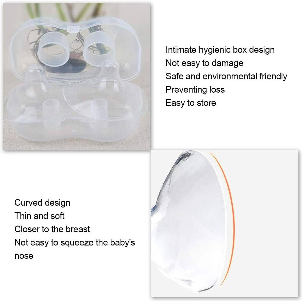 Picture of Silicone Nipple Protector, 2 Piece Nipple Shield Silicone Nipple Protector Breastfeeding Nipple Guard for Breastfeeding Nipple Shields with Boxes