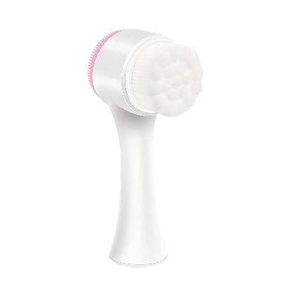 Picture of Cleansing Brush - 2 In 1 Soft Bristles Facial Cleaning Brush, Double-Sided Blackhead Exfoliator Brush Face Washing Massaging Deep Cleaning Brush (pink)