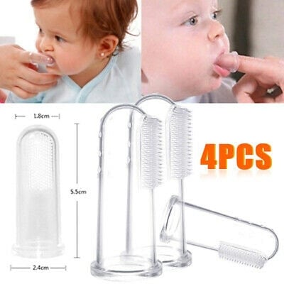 Picture of Silicone Baby Finger Tooth Brush | Baby Finger Toothbrush Reusable Silicon Made Food Grade Quality | Hygiene Great Massaging & Easy Cleaning (Pack Of 4 Pcs)
