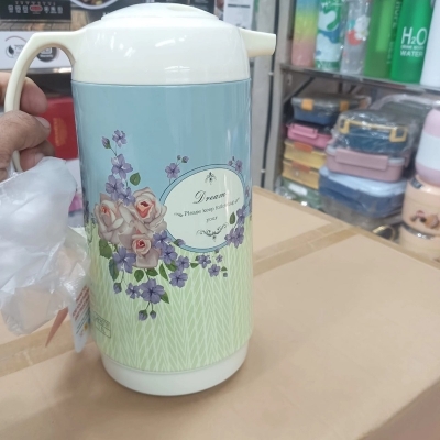 Picture of Marco 1L Flask - Leak-Proof, Double Wall Insulation, White Color Body, Glass Refill for Purity, Eco-Friendly, Keeps Drinks Hot or Cold for 12-24 Hours, Durable Plastic Handle-Multicolor