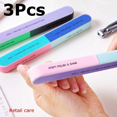 Picture of Professional Nail File Six-Sided Polishing Sandpaper Sanding Blocks Board Nail Buffer 7-in-1 Nail Buffer Manicure Tool for Nail Grooming Styling Nail Care Manicure Polisher KOKSI (1 Pcs)