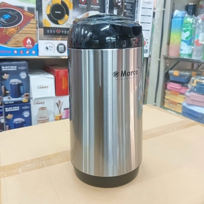 Picture of Regal 1L Flask - Double Wall Insulation, Leak-Proof, Stylish Silver Body, High-Quality Glass Refill for Purity, Eco-Friendly, Keeps Hot or Cold Beverages for 12-24 Hours, Portable Plastic Handle-Multicolor