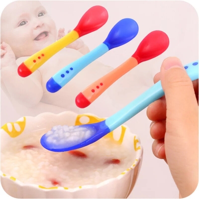 Picture of Safety Baby Temperature Sensing Spoon Heat Toddler Food Feeding Spoons Pack of 1