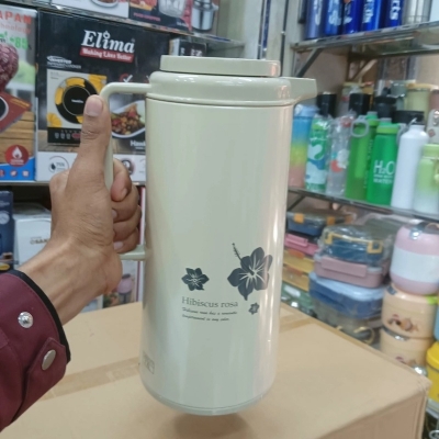Picture of Tigrme 1.6L Flask - Double Wall Insulation, Leak-Proof Design, Glass Refill for Purity, Eco-Friendly, Portable, Stylish, Keeps Drinks Hot or Cold for 12–24 Hours, Durable Plastic Handle-Multicolor