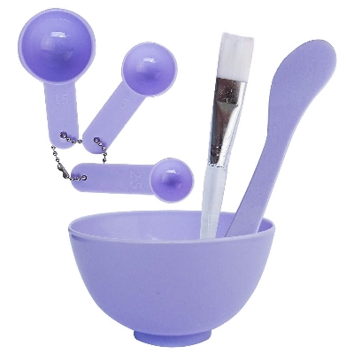 Picture of 6 Pcs Set DIY Bleach Facial Mask Mixing Bowl with Brush, Spoon, Stick Kit for Facial Care Makeup Bowl for Women and Girls