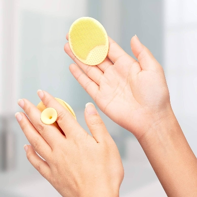 Picture of Face Scrubber Soft Silicone Facial Cleansing Brush Pad Exfoliator Scrub Scrubby for Massage Pore Blackhead Removing Exfoliating Unique Cool Fun Christmas Gift Present for Girl Sister Best Friend Women