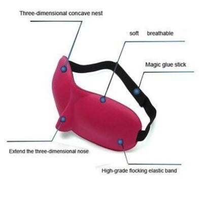 Picture of 3D Sleep Mask Relax Sleeping Eye Mask Shade Cover Adjust Blindfold Sleep Aid Eye Mask Portable Soft Blindfold Travel Eyepatch