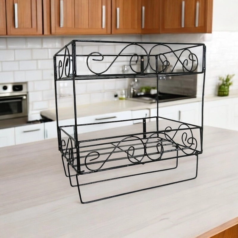 Picture of Black Metal Quran Stand with Janamaz Hangers