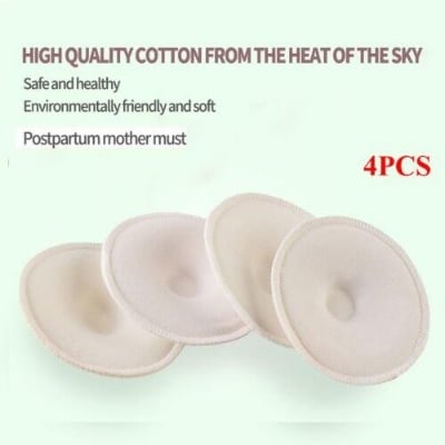 Picture of 4 Pcs Anti-overflow Nursing Bra Pad Anti Overflow Breast Pads Maternity Women Nursing Bra Washable Breast Pad