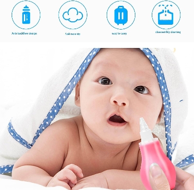 Picture of 1 PCS Nasal Aspirator for Baby,Baby Nose Cleaner, Snot Nasal Suction,Baby Nasal Care, Relieve Congested and Stuffy Noses ,Silicone Vacuum Safety Sucker Newborn Cleaning Tool