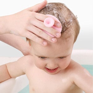 Picture of Baby Bath Brush Baby Cradle Cap Brush  Silicone Massage Brush  Silicone Scrubbers Exfoliator Brush | The SkinSoother Baby Essential for Dry Skin, Cradle Cap and Eczema 1pcs