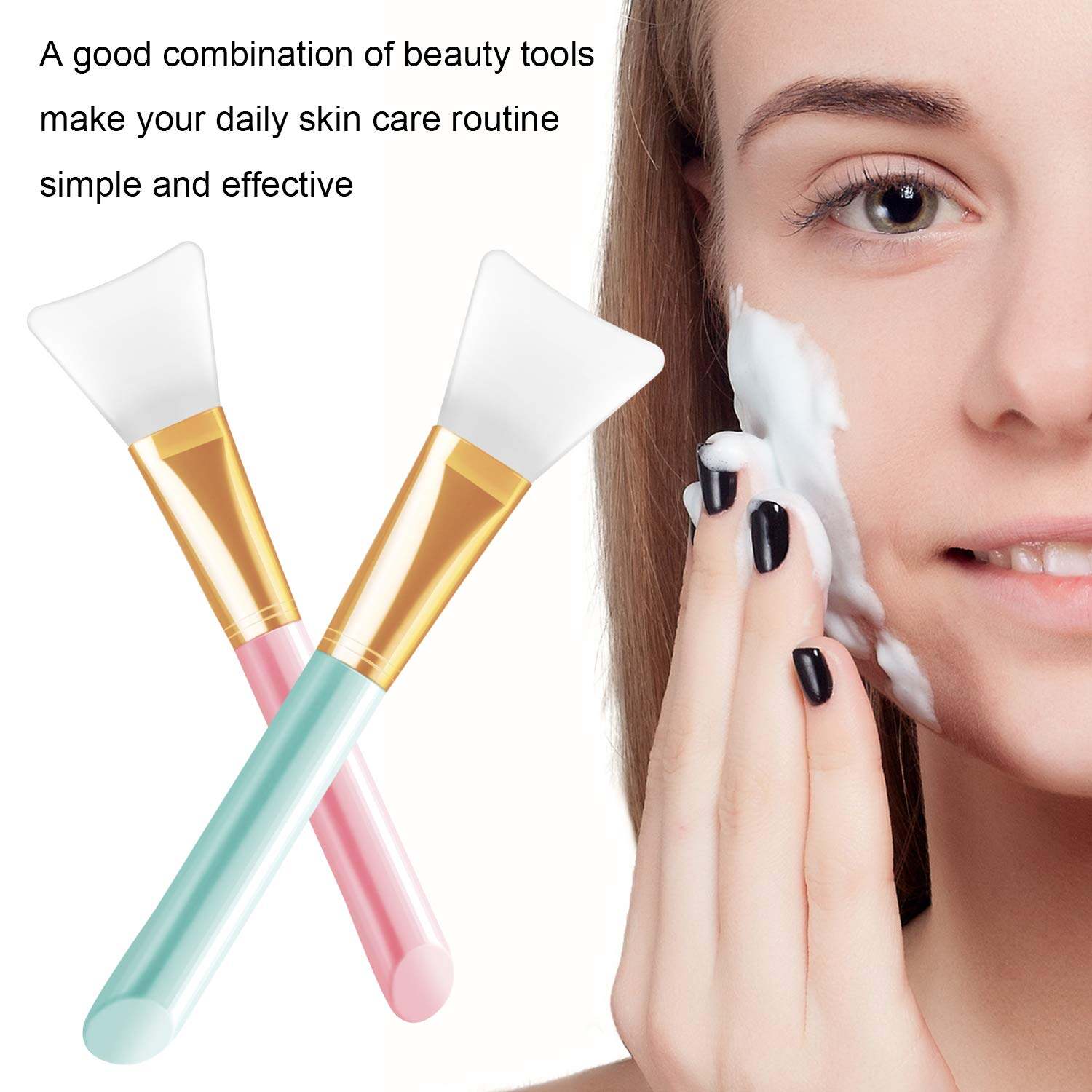 Picture of 1Pc Silicone Face Mask Brush, Mask Beauty Tool Soft Silicone Facial Mud Mask Applicator Brush