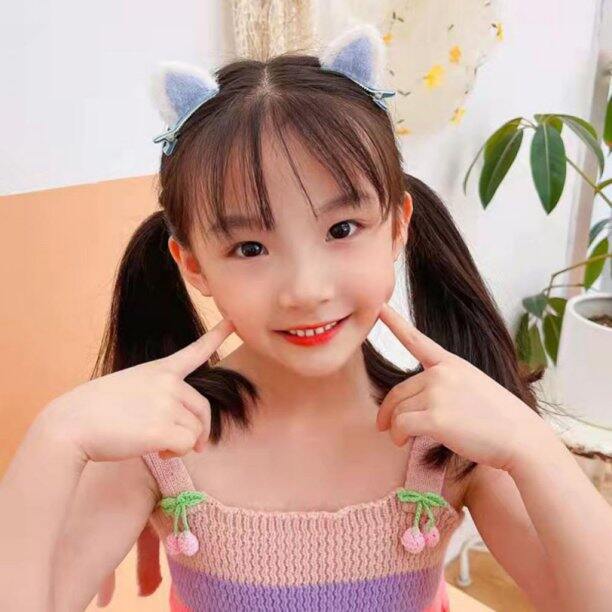 Picture of 2Pcs Girls Cute Soft Plush Cat Ears Hairpins hair accessories Children's Cartoon Sweet Hair Clips Headwear Ornaments Gifts
