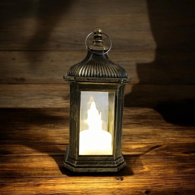 Picture of  Small 14cm LED Lantern - Battery-Powered Christmas Wind Lamp | Multi-Color ABS Plastic for Ramadan and Home Decor -Multicolor