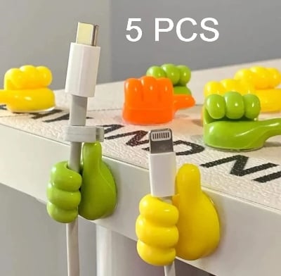 Picture of 5 Pcs Adhesive Thumb Cable Clip Key Hook Wall Hangers Earphone Cable Organizer Holder Desktop Cord Wire Clips Keeper Multi-Function