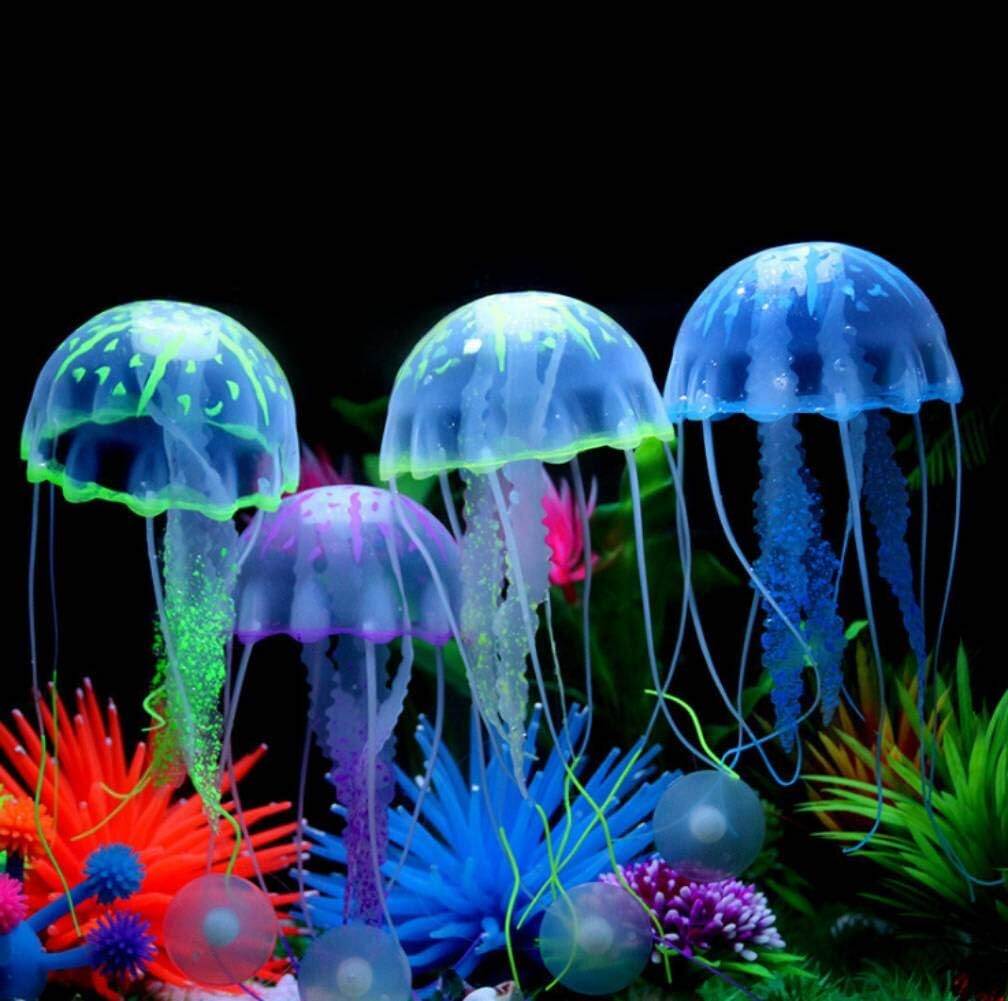 Picture of Aquarium Glowing Artificial Jellyfish Silicone Fish Tank Submarines Ornament 1PCS