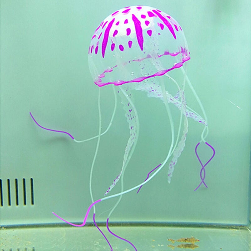 Picture of Aquarium Glowing Artificial Jellyfish Silicone Fish Tank Submarines Ornament 1PCS