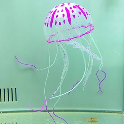 Picture of Aquarium Glowing Artificial Jellyfish Silicone Fish Tank Submarines Ornament 1PCS