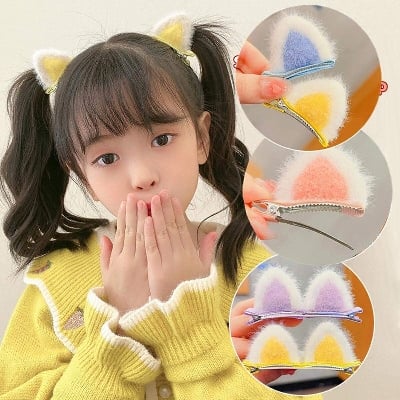 Picture of Animal Hair Clips, Cat Ear Hair Clips, Bunny Hair Barrette for Girls and Kids Infants Toddlers Baby Girls Daily Wearing Party Decoration