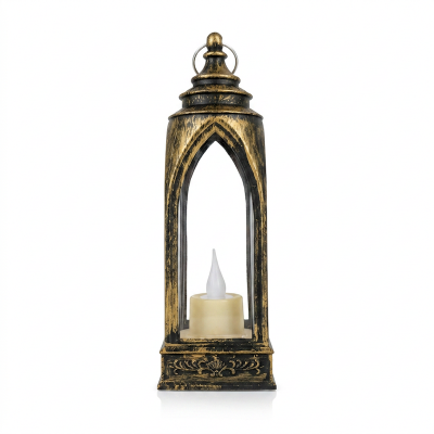 Picture of  Multi-Color Hanging Lantern for Ramadan - 19cm LED Candle Light (1 pc) | Battery Operated ABS Plastic for Ideal Table and Room Decor -Multicolor