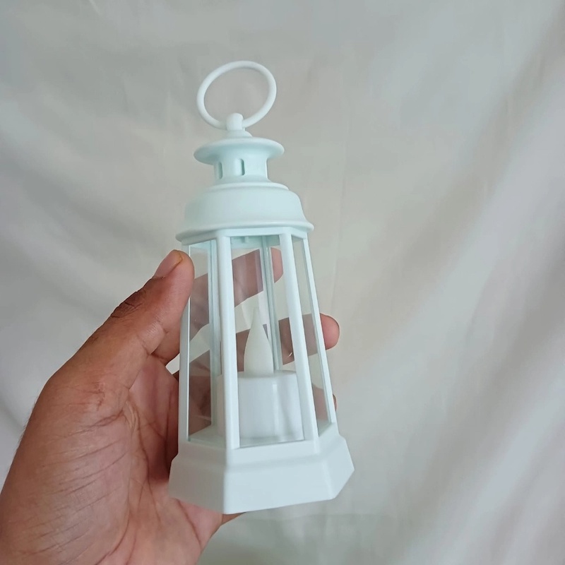 Picture of  LED Lantern with Flameless Candle Light - 17cm Multi-Color ABS Plastic for Ramadan Table and Room Decoration | Battery-Powered Warm Light -Multicolor