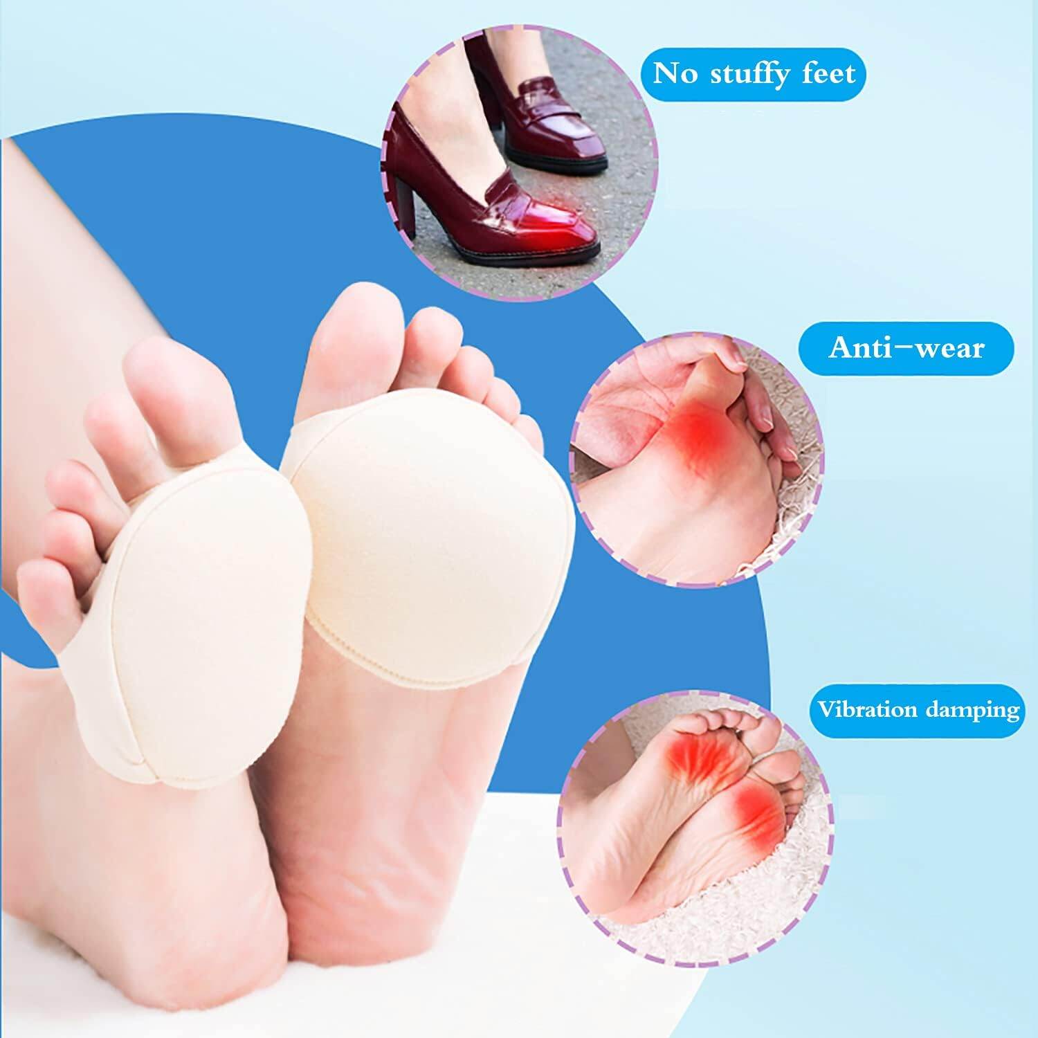 Picture of Metatarsal Pads Ball of Foot Cushions Forefoot Pads Fabric Forefoot Pads Foot Pads for Pain Relief High Heel Toe Pads Women High Heels Invisible Socks Men Sponge Cushion Socks