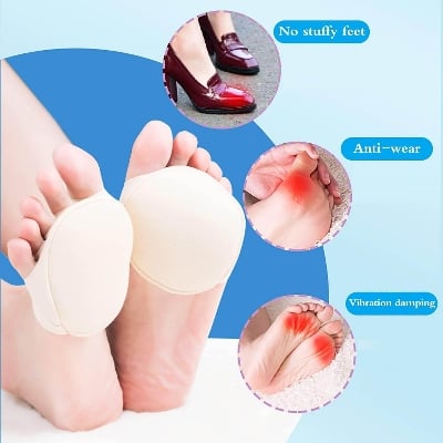 Picture of Metatarsal Pads Ball of Foot Cushions Forefoot Pads Fabric Forefoot Pads Foot Pads for Pain Relief High Heel Toe Pads Women High Heels Invisible Socks Men Sponge Cushion Socks