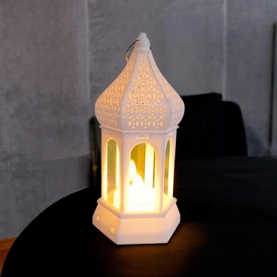 Picture of  14cm Multi-Color LED Lantern - Morocco Wind Candle Lamp for Ramadan Kareem and Islamic Party Decor | Battery-Powered ABS Plastic Light -Multicolor