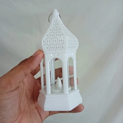 Picture of  14cm Multi-Color LED Lantern - Morocco Wind Candle Lamp for Ramadan Kareem and Islamic Party Decor | Battery-Powered ABS Plastic Light -Multicolor