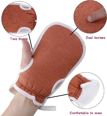Picture of Exfoliating Back Scrubber Set 3 Pieces Set Back Scrubber Shower Gloves & Bath Sponge Loofah Sponge Massage Glove for Bath and Shower Deep Cleaning Body, Body Scrubber Sponge for Men and Women