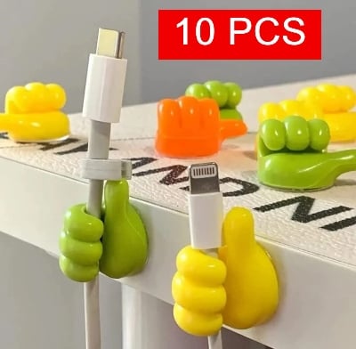Picture of 10 Pcs Adhesive Thumb Cable Clip Key Hook Wall Hangers Earphone Cable Organizer Holder Desktop Cord Wire Clips Keeper Multi-Function