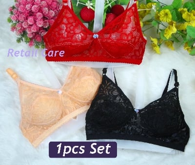 Picture of ROMANTIC MOOD Women's Non Padded Non-Wired Women’s net Designed Bra with Full Coverage Regular use Bra Comfortable and Breathable for All Age Group Combo Bras