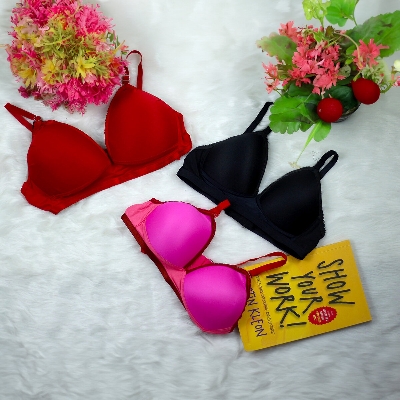 Picture of 1 PCS Daily Use Soft Padded and Skin Friendly Bra for Women's Soft Multi Color Foam Push Up Bra For Girls And Women and gimrls