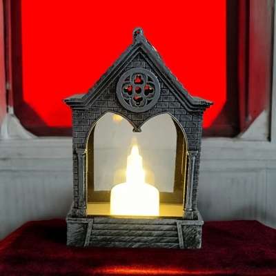 Picture of  15cm Rustic LED Lantern - Battery-Powered Flickering Flame Candle Lamp | Multi-Color ABS Plastic for Table Centerpiece and Ramadan Kareem Decoration -Multicolor