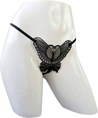 Picture of Women Butterfly Panties Lace Thongs Panties G-String Underwear Luxury Butterfly Hollow Panties for Girls &Women