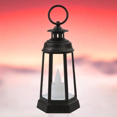 Picture of  17cm Multi-Color LED Lantern with Flameless Candle Light - Perfect for Ramadan and Room Decor | Battery-Powered ABS Plastic Lantern -Multicolor