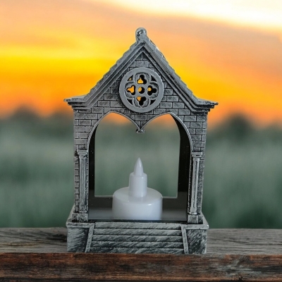 Picture of  LED Candle Lantern - 15cm Flickering Flame Rustic Lamp | Battery Operated Multi-Color ABS Plastic for Home Decor and Ramadan Kareem Table Centerpiece -Multicolor
