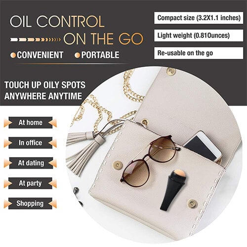 Picture of OilAbsorbing Roller Volcanic Stone Face Roller ReusableOilControl Roller for Face Skincare Volcanic Face Roller for OilySkin OilAbsorber Roller Makeup Friendly Volcanic Roller
