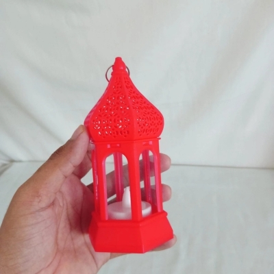 Picture of  Multi-Color 14cm LED Lantern - Morocco Wind Candle Lamp for Islamic Party Decor and Ramadan Kareem | Battery-Powered ABS Plastic Light -Multicolor