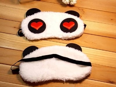 Picture of Cute panda eye mask, 1pcs soft, fluffy sleep protection, blindfold for traveling, sleeping, parties