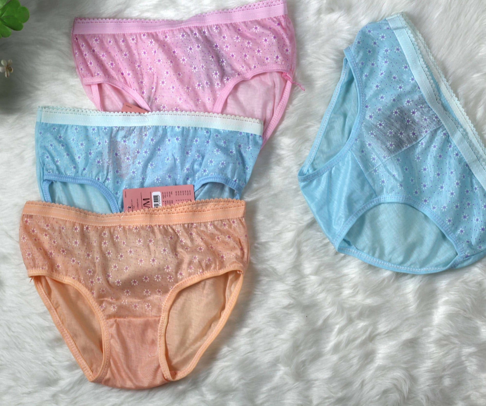 Picture of 3PCS Women's Cotton Flower Print Underpants Panty | Panties |  Comfortable and Stylish Underwear Thai Style Flower Panty Women's Wear cotton panty flower print panty
