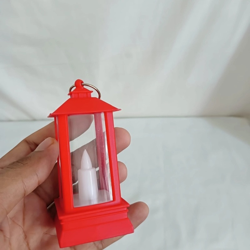 Picture of  LED Lantern Retro Style - 9cm Multi-Color ABS Plastic Light for Courtyard and Garden Decor | Battery-Powered for Ramadan and Room Lighting -Multicolor