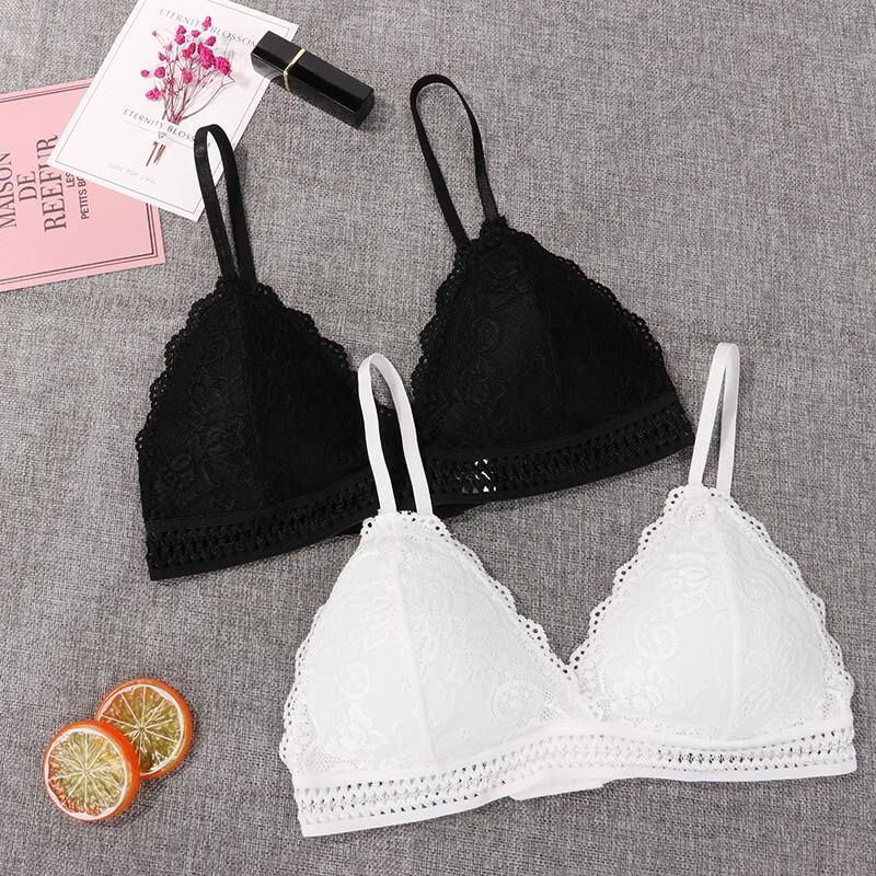 Picture of Women's Seamless Deep V Lace Bra Wireless Push Up Sexy Lingerie Push Up Padded Underwire Support  Floral Lace Bra Female  Soft Intimates-1PCS