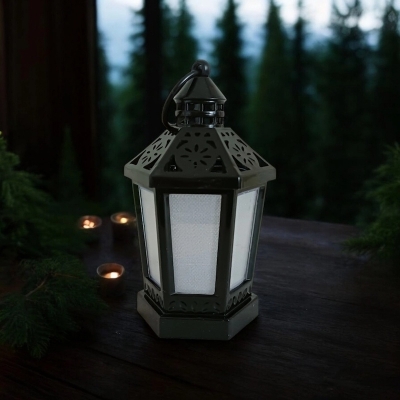 Picture of  14cm Ramadan Kareem LED Lantern - Multi-Color Wind Light | Perfect for Islamic Home Decor and Gifts -Multicolor