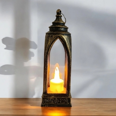 Picture of  Multi-Color LED Lantern for Ramadan - 19cm Hanging Candle Light (1 pc) | Battery Operated ABS Plastic for Table and Room Decoration -Multicolor